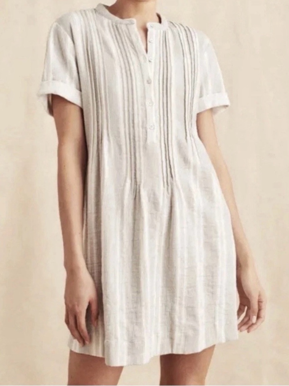 Faherty Gemina Pintuck Shirt Dress small